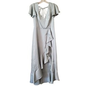 Dusty Sage Azazie Bridesmaid Maxi Dress Size Small‎